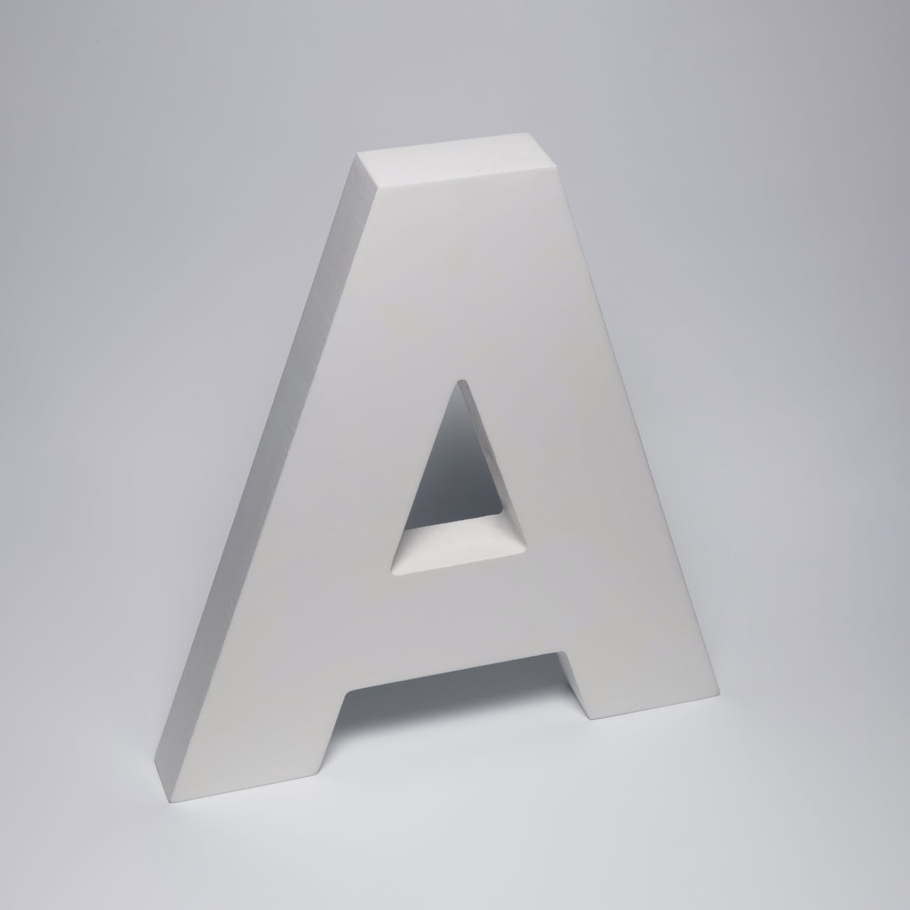 photo of a white letter a